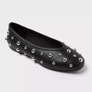 A New Day Sammie Studded Ballet Flats Black Size 7.5 New With Tags